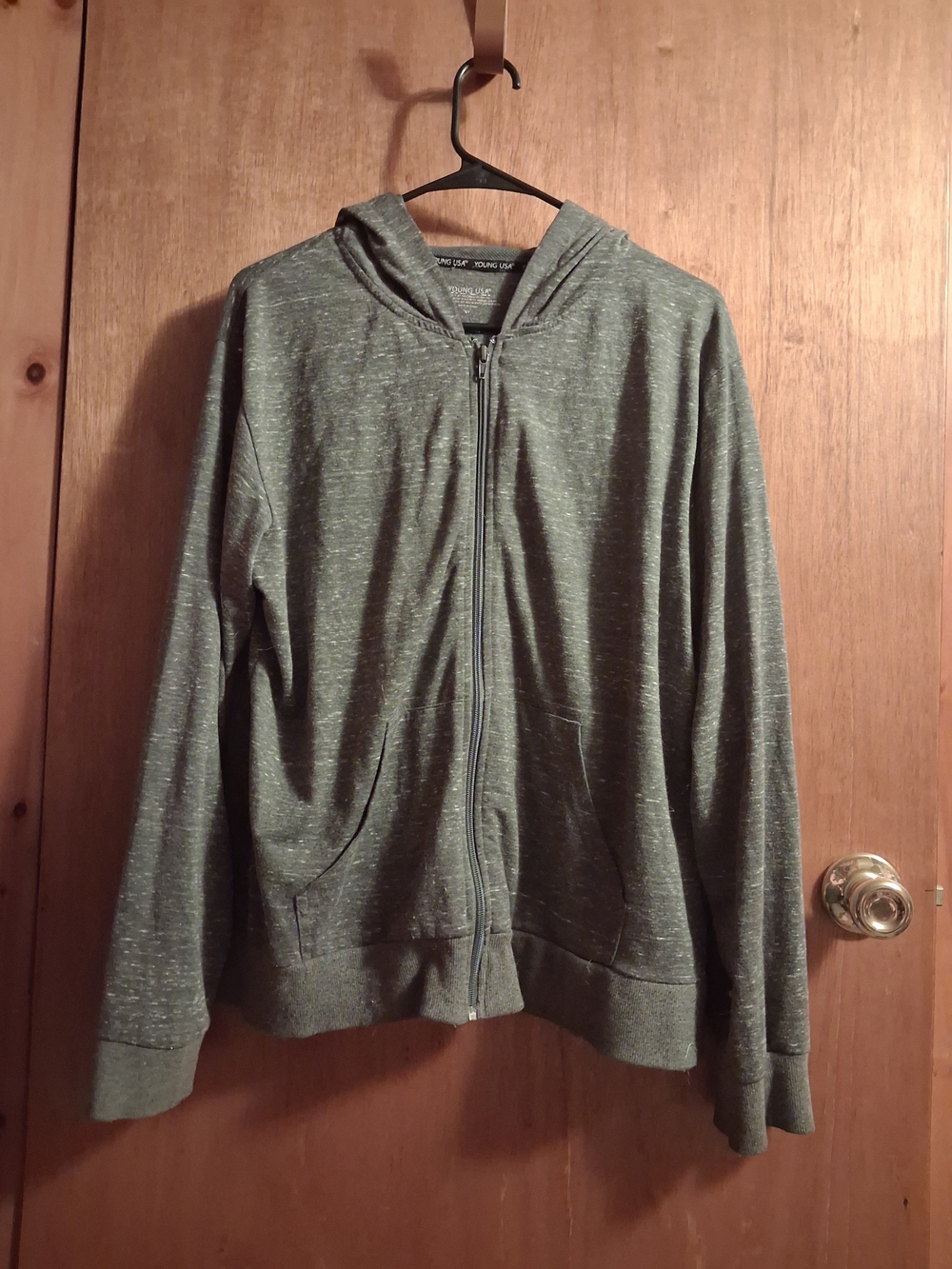 Young USA Kids grey Full-Zip Hooded Sweater